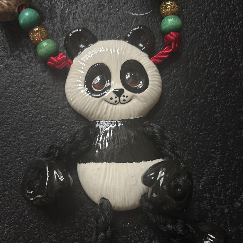 Wooden Cute Panda and Bear Bead Necklace - Picture 2 of 4